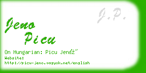 jeno picu business card